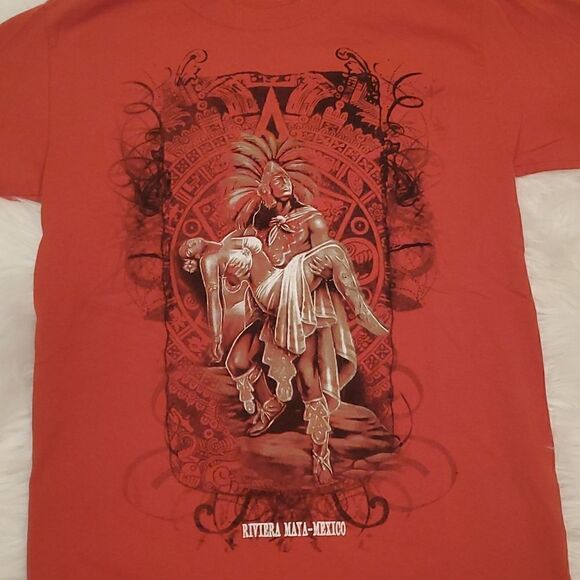 Yazbek Women's Crew Neck Riviera Maya-Mexico Short Sleeve T-Shirt Small Vintage - Picture 3 of 6